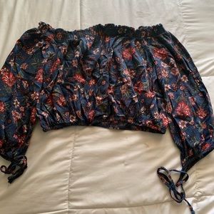 Floral ruffle shirt